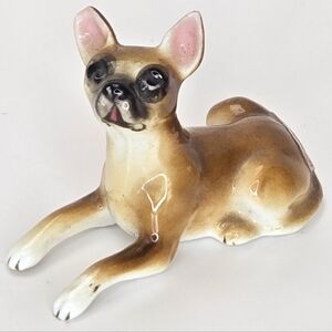 Vintage Shiken Japan Bone China Dog Figurine Mini 1.5 Inch Ceramic
